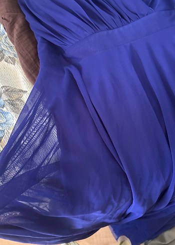 Gece mavisi Drapeli Uzun Abiye Elbise - Görsel 6