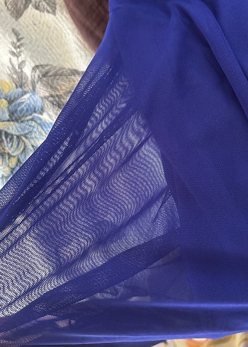 Gece mavisi Drapeli Uzun Abiye Elbise - Görsel 7