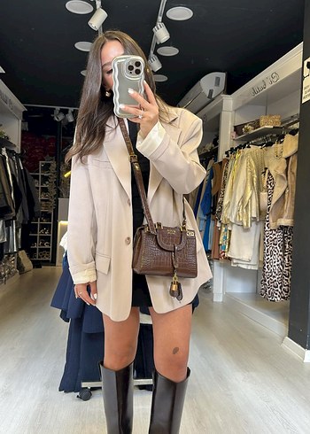 Taş Vatkalı Çift Düğmeli Ceket - Görsel 3