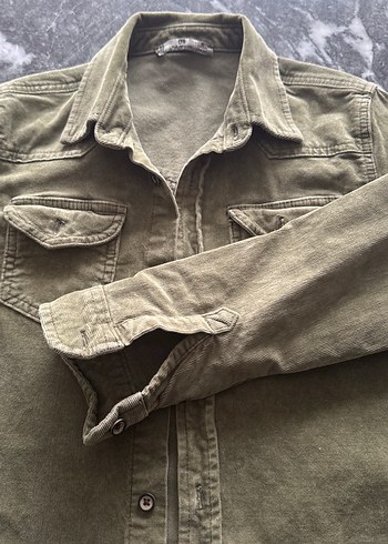 LTB Gri Denim çocuk kot Gömlek, Düğmeli, Uzun Kollu
