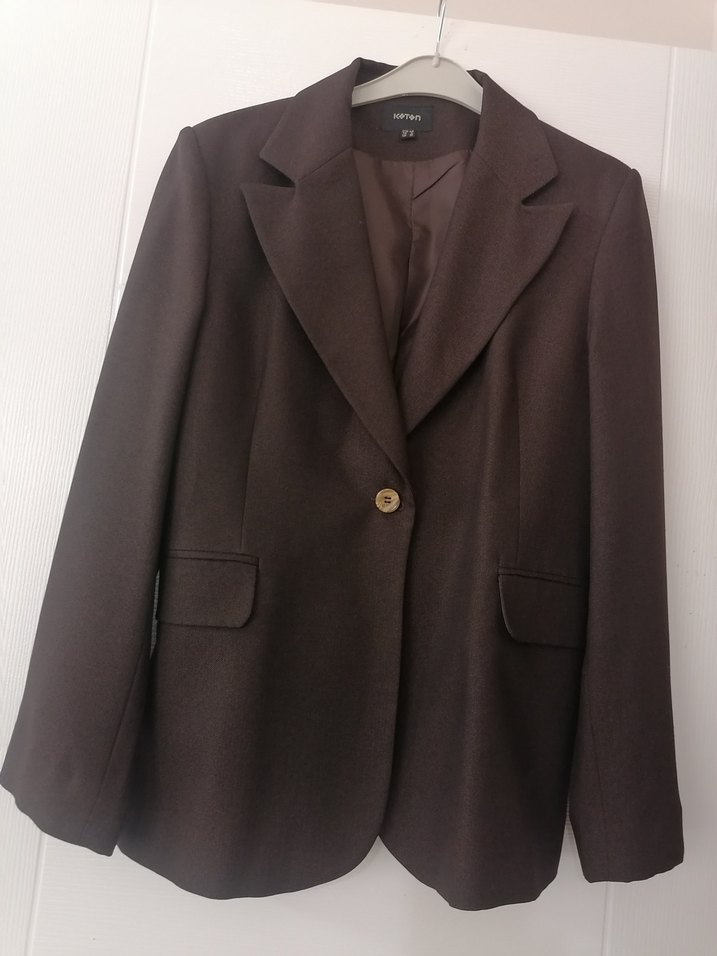 Kahverengi blazer ceket - Görsel 2