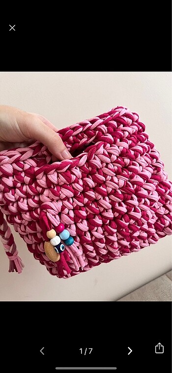 İthal Trend Pink Crochet Bag