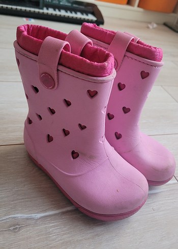 Kız Çocuk Pembe Tokalı Lastik Bot