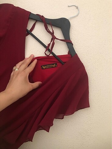 xl Beden bordo Renk Elbise