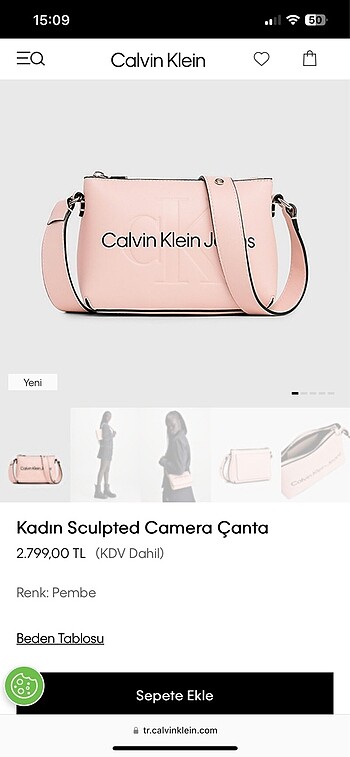  Beden mavi Renk Calvin Klein çanta