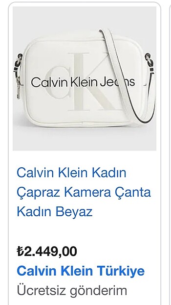 Beden beyaz Renk Calvin Klein çanta