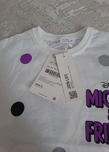 Zara Minnie mickey disney takım 2 3 yaş etiketli