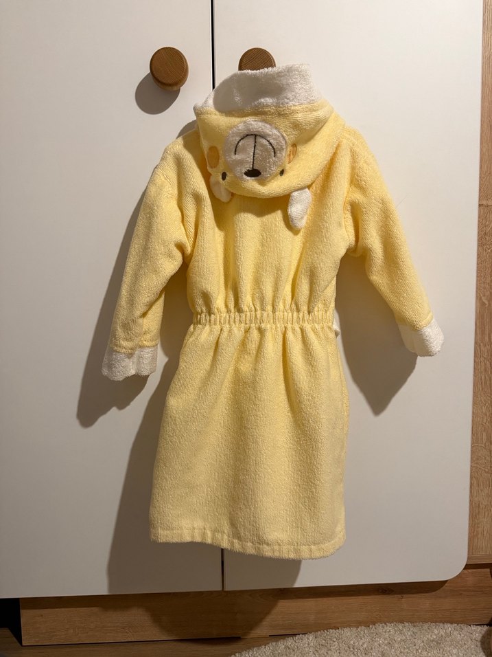 Sarı Kapüşonlu bebek Bornozu - Görsel 3