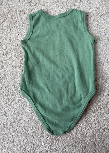 Yeşil Örme Erkek Bebek Kolsuz Body - Görsel 2