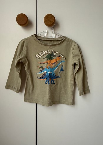 Haki Dinozor Baskılı Erkek Sweatshirt - Görsel 2