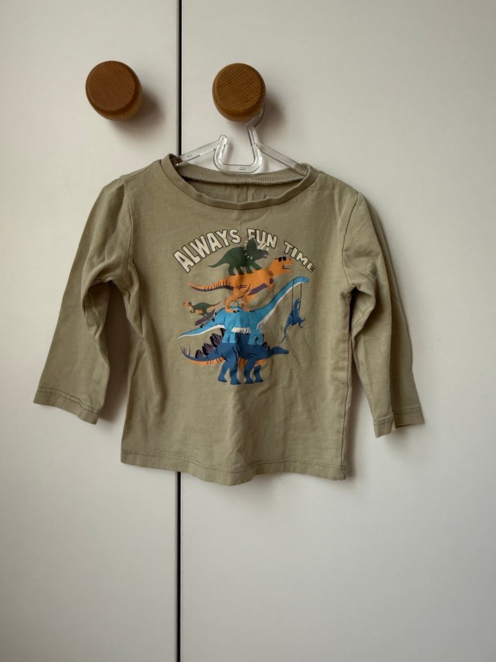 Haki Dinozor Baskılı Erkek Sweatshirt - Görsel 2