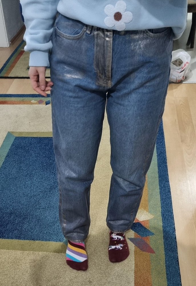 gold detaylı kot - Görsel 4