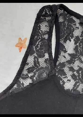 Dantel Detaylı Siyah Kadın Askılı Bluz - Görsel 4
