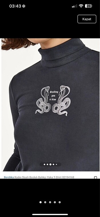 Bershka Bershka yılan desenli boğazlı bluz