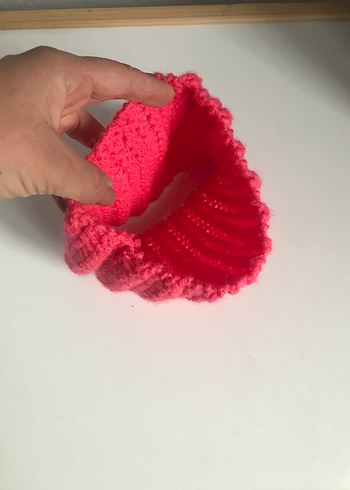 Diğer Mor Nakışlı Örgü Çocuk Atkı ve Saç Aksesuarları 3 Farklı