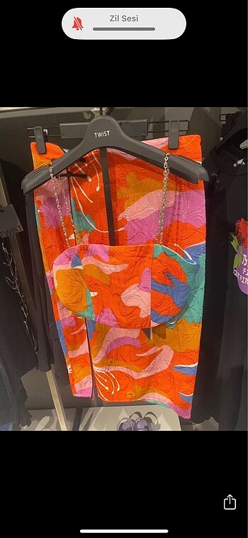 Twist Etek Crop Renkli İkili Takım