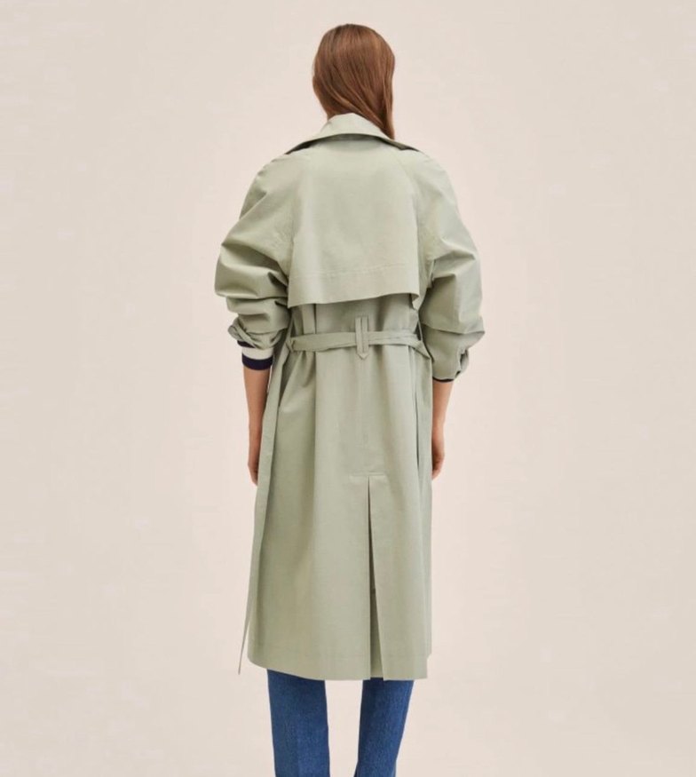 Mango Haki Yeşil Oversize Uzun Trençkot — görsel 3/8