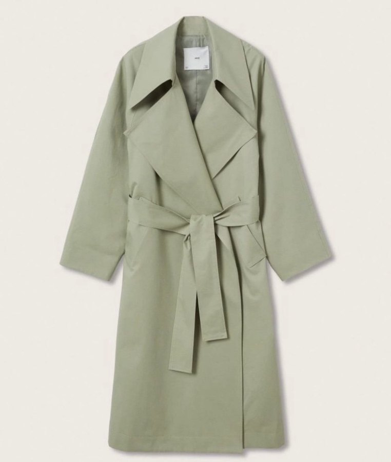 Mango Haki Yeşil Oversize Uzun Trençkot — görsel 2/8