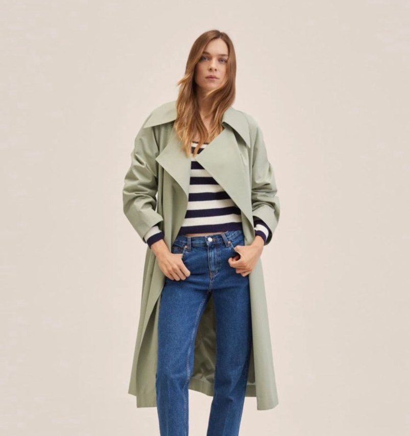 Mango Haki Yeşil Oversize Uzun Trençkot — görsel 5/8