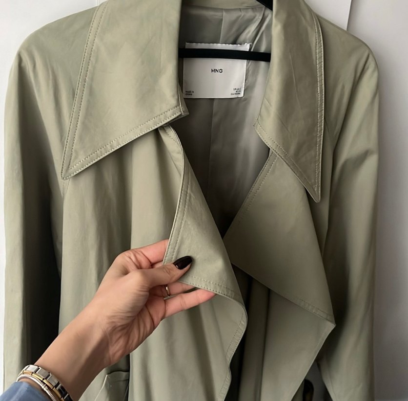 Mango Haki Yeşil Oversize Uzun Trençkot — görsel 6/8