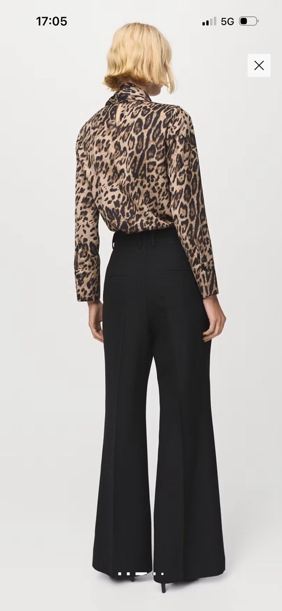 Mango Leopar Desenli Fularlı Bluz — görsel 3/7
