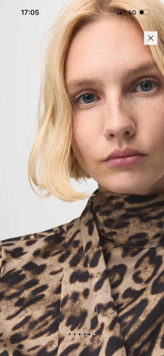 Mango Leopar Desenli Fularlı Bluz — görsel 4/7