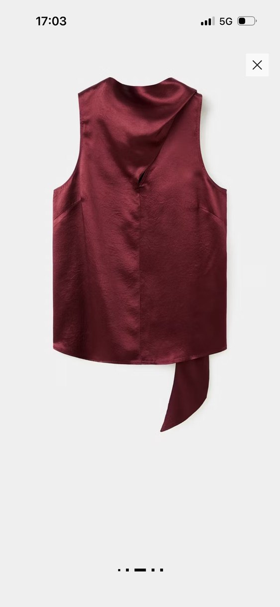 Mango Bordo Saten Fularlı Bluz — görsel 6/7