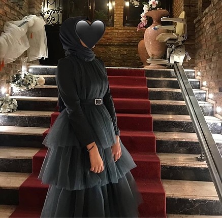 Hennin marka küf yeşili rengi elbise