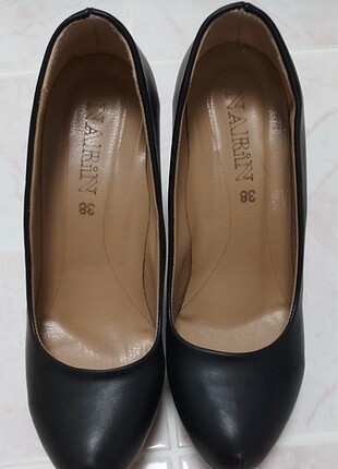 Platform topuk siyah ayakkabı