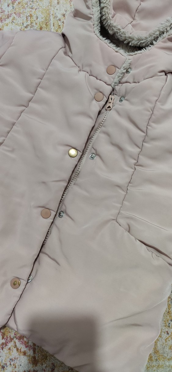 pudra rengi çocuk mont zara - Görsel 5