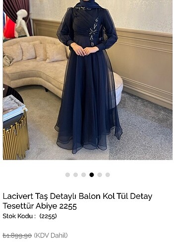 36 Beden lacivert Renk Tesettür abiye