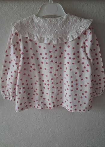 Kız Çocuk Çiçekli  Gömlek - Görsel 2