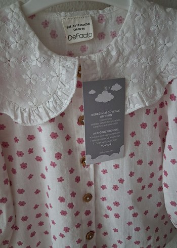 Kız Çocuk Çiçekli  Gömlek - Görsel 3