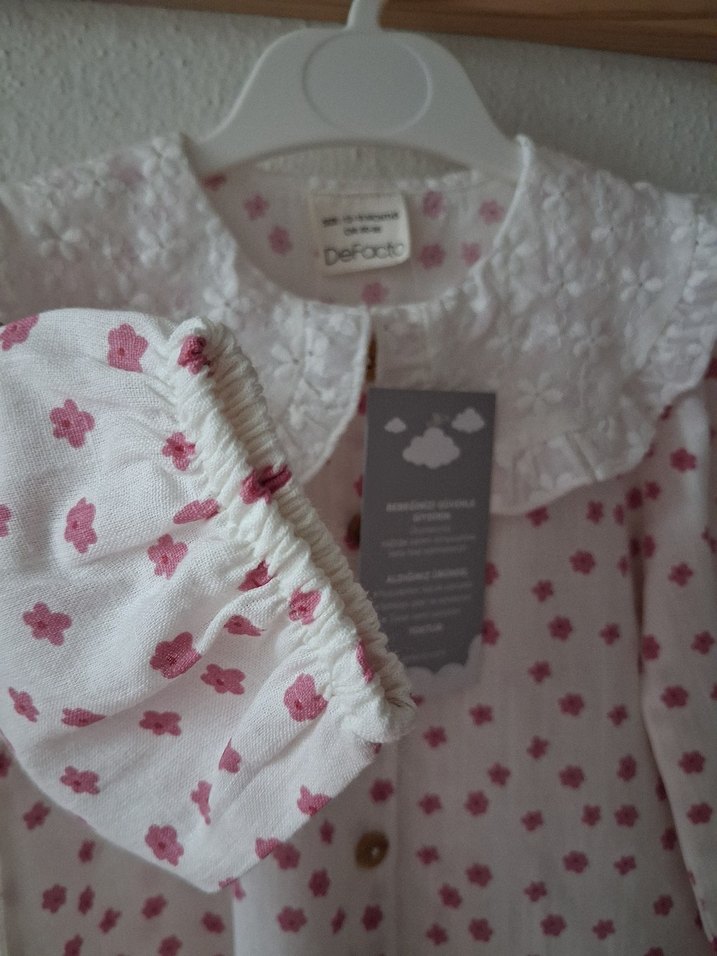 Kız Çocuk Çiçekli  Gömlek - Görsel 4