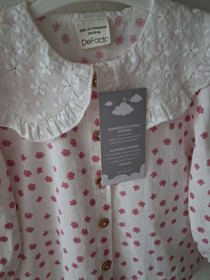 Kız Çocuk Çiçekli  Gömlek - Görsel 3