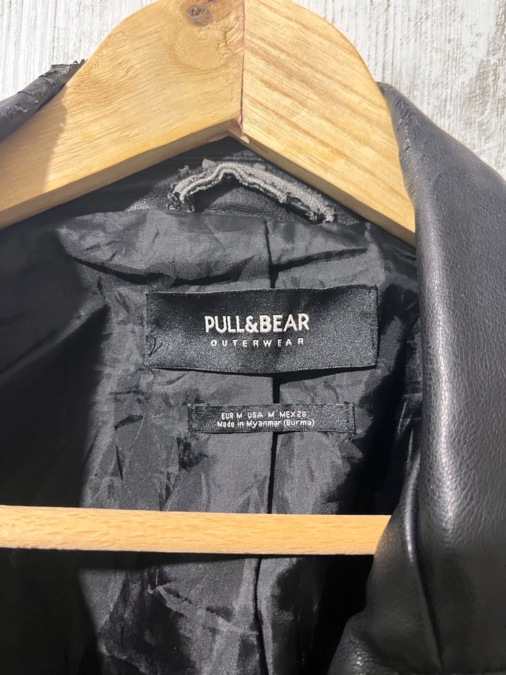 Siyah Deri Biker Ceket, Tokalı, Sıkı Kesim - Görsel 3