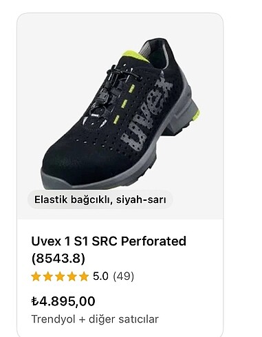 Uvex sıfır ayarında iş ayakkabısı