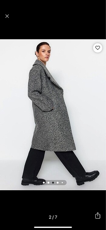 Trendyol & Milla Mango Model Kırçıllı Oversize Kaban