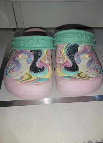 25 Beden pembe Renk Crocs unicorn pembe terlik