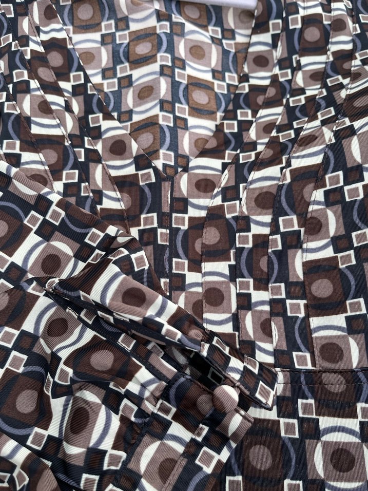 Mudo 38 beden kahverengi desenli elbise - Görsel 4