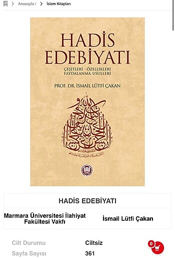 Hadis Edebiyatı / İlahiyat kitabı