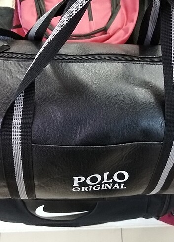 Siyah Deri Polo Seyahat Çantası 