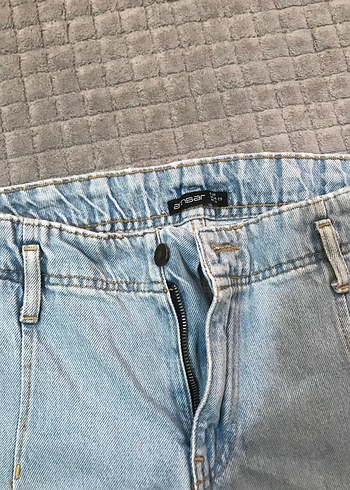 m Beden Kadın Gri Midi Boy Salaş Denim Jean