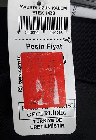 38 Beden siyah renk kalem etek