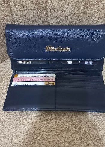 Mavi Deri Fermuarlı Kadın Cüzdanı - Görsel 11