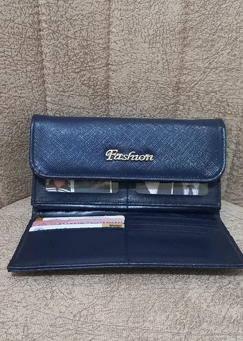 Mavi Deri Fermuarlı Kadın Cüzdanı - Görsel 14