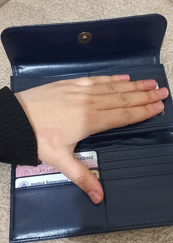 Mavi Deri Fermuarlı Kadın Cüzdanı - Görsel 6