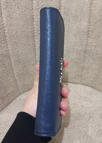 Mavi Deri Fermuarlı Kadın Cüzdanı - Görsel 3