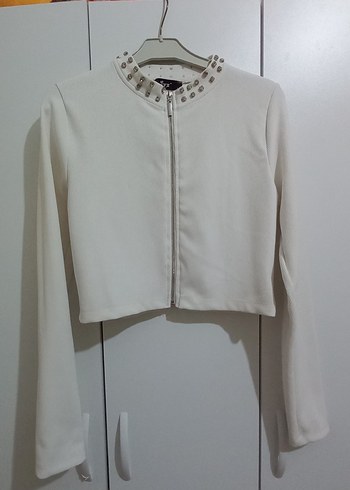 Uzun Kollu Beyaz Mini Düğmeli Bluz - Görsel 6