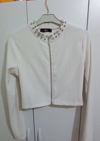 Uzun Kollu Beyaz Mini Düğmeli Bluz - Görsel 13